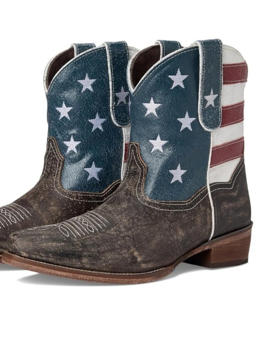 Roper American Flag Women's Leather Western Boots US 8.5